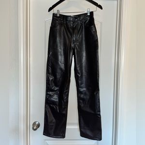ABERCROMBIE & Fitch The 90's Straight Ultra High Rise Vegan Leather Pants 27S